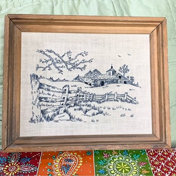70s Farmhouse Embroidery Set of 2 - Picture 9 of 11